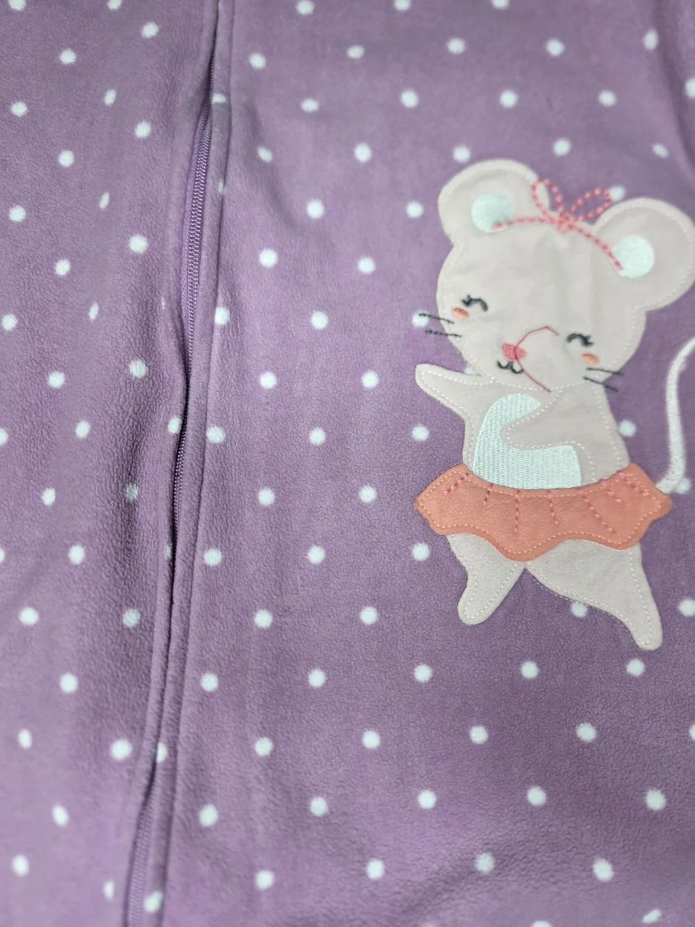 Carter's Toddler Girls' Mouse Fleece Footie Pajamas With Polka Dots, Size 4T